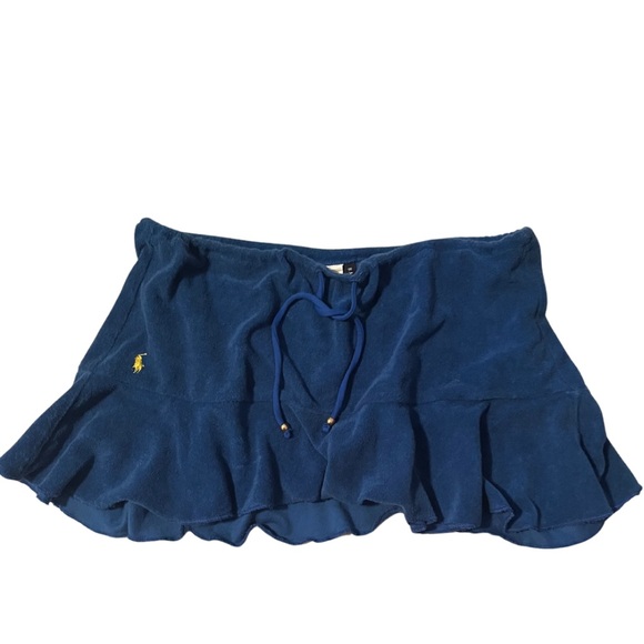 RALPH LAUREN Terry cloth BLUE Bathing suit coverup skirt - Picture 1 of 3
